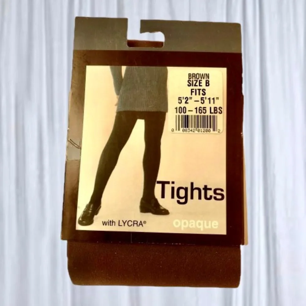 Vintage Burlington TIGHTS Brown Opague Womens size B